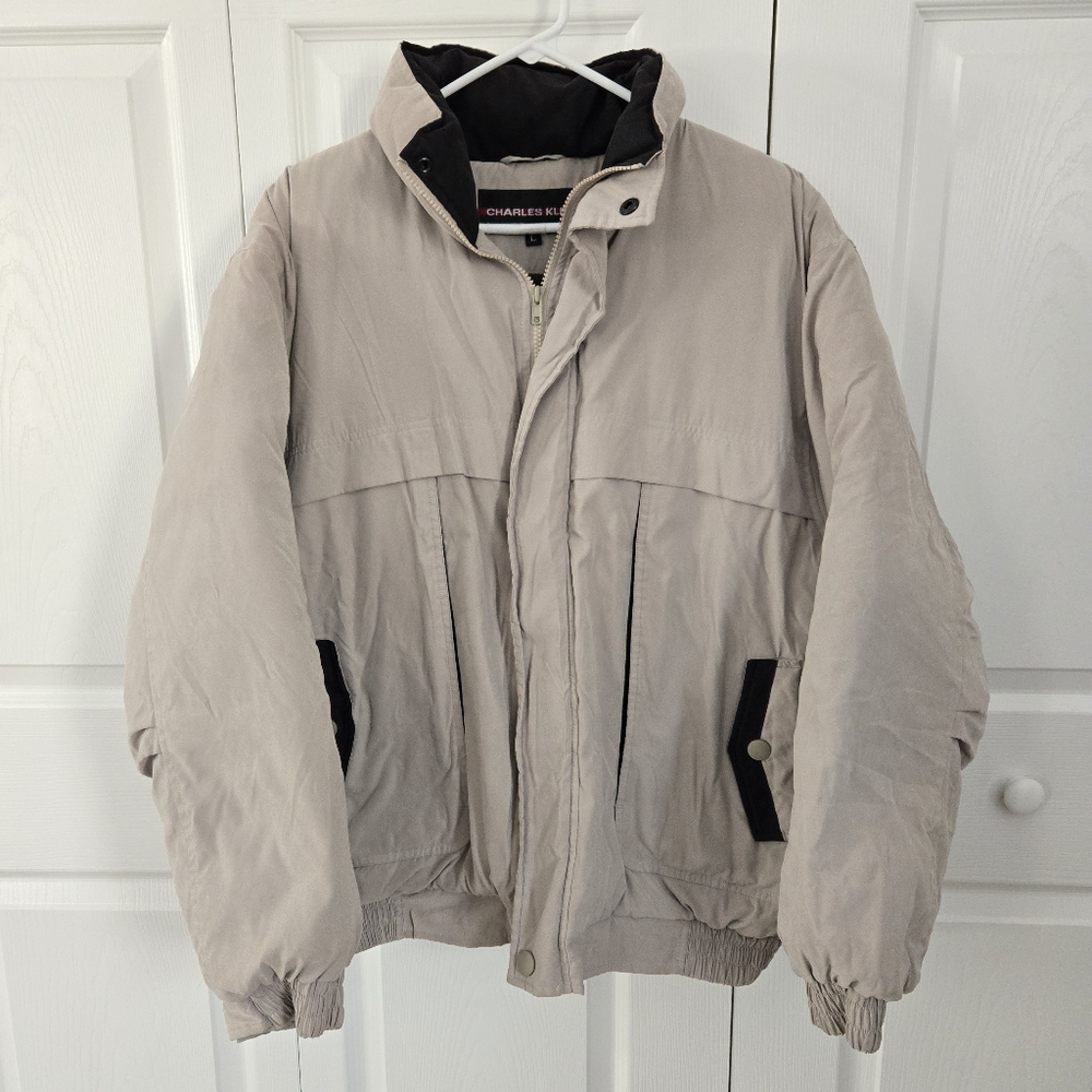 Charles Klein Beige Winter Down Coat Men's Size Large